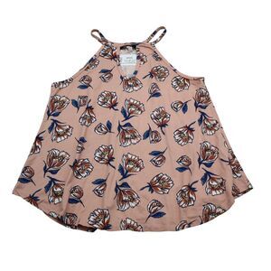Top Fashion New York Shirt Womens M Pink Sleeveless Floral Print Loose Top
